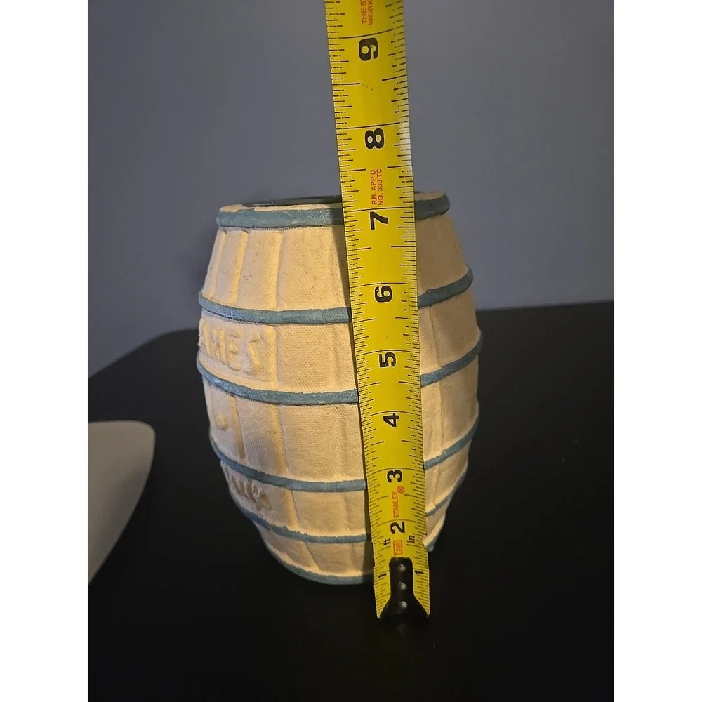 Vintage James Saltwater Taffy Coin Barrel Piggy Bank Atlantic City‎ NJ
